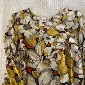 CAbi Blouse with Gathered Long Sleeves